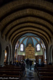 L’église Saint-Nicolas. <br> Système de couvrement original. Cette nef est voûtée avec onze doubleaux surbaisssés en arc tiers point ou brisé, légèrement affaissée.