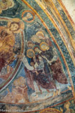 Chapelle des Moines. Berzé. <br>  La donation de la loi à saint Pierre, dite traditio legis, ainsi que la clé de saint Pierre et des phylactères. En-dessous, deux abbés de Cluny.
