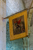 Evenos. <br> Eglise paroissiale Saint-Martin. Les bannières de Saint Martin du 19e siècle