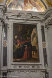 Église Santa Maria di Castello. Chapelle de saint Vincent Ferrer. A gauche, La reine d'Aragon assiste à l'extase de Saint Vincent, Giovanni Andrea Ansaldo (1584-1638).