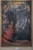 Lerma. <br> Lerma. <br> Huile sur toile, d'un auteur inconnu, représentant la mort de San Alessio, ex voto de 1618. On y voit au chevet du moribond, le Pape Innocent I (401-417) et l'empereur Onorio, fils de Théodose le Grand (395-423) pour en admirer la vie et en honorer la mort.