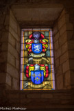 <strong>Sabran </strong> <br>En bas, armoiries du roi Louis IX, en haut celles des Sabran. Pourtant les Sabran étaient alliés au comte de Toulouse qui défendait les Albigeois. Dans le phylactère, 