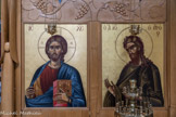 Saint Irénée. <br>  A droite, on a  toujours le Christ Pantocrator et Saint Jean Baptiste le Précurseur.