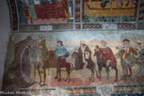 Chapelle saint Sébastien à Roubion. <br> La série des vices, avec sept personnages, enchaînés et entraînés vers la gueule béante de l'Enfer, symbolisant l'orgueil, l'avarice, la luxure, la colère,