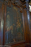<center>L'église des Carmes</center>Les boiseries des stalles. Tableau de gauche.