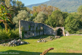 <center></center><center>Le château de Thomas II. </center> Le corps du logis est ce qui reste du bâtiment reconstruit au 15ème siècle après un incendie. Bâtiment en L il se composait à l’origine de 3 étages et d’une cave. Au premier étage, se trouvait la aula, grande salle, pour les réceptions.