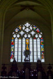 <center>La Cathédrale Saint-Pierre Saint-Paul. </center> Datant du XVe siècle, au-dessus de l'orgue, on reconnaît à gauche, Anne de Bretagne, coiffée de la couronne de lys et agenouillée au pied de sainte Anne. A droite, la mère d'Anne, Marguerite de Foix est accompagnée de sa sainte patronne.