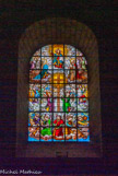 <center>Eglise Sainte-Croix. </center> Le vitrail de la tribune, qui représente le triomphe de la Croix, est de 1872.
