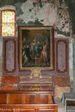 <center>L'église paroissiale Notre-Dame à Venasque. </center>Anne apprenant à lire à Marie. A droite, st Sébastien.
