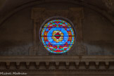 Chapelle des Oblats <br> L’église est dédiée au Sacré-Cœur, d’où le vitrail au-dessus de l’entrée.