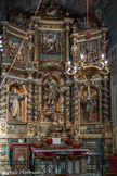 L’église Notre-Dame-des-Anges. <br> Retable de la chapelle de Saint-Vincent de Lluis Baixa, 1714. Il s'agit de Saint-Vincent de Collioure, martyrisé l'an 303 sous Dioclétien. On y distingue cinq panneaux sculptés sur bois où sont représentés les divers supplices du Saint.  Devant le retable, les bustes de Sunyer de St-Vincent, Ste-Maxime et Ste Libérate qui étaient autrefois portés en procession sur mer le soir du 16 août.