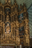 L’église Notre-Dame-des-Anges. <br> Retable du maitre-autel. Au dessus du tabernacle, le roi David, puis Notre-Dame de l'Assomption, Saint Pierre, Dieu le Père. A droite : tête de la Vierg, Saint André, Saint Philippe, saint Simon, la Justice. Au dessus du tabernacle, le roi David, puis Notre-Dame de l'Assomption, Saint Pierre, Dieu le Père. A droite : tête de la Vierg, Saint André, Saint Philippe, saint Simon, la Justice. A côté : la Visitation, Adoration des Rois, une tour, la Foi. Sur le bord droit : tête de Sainte lucie, Saint Jean, Saint Matthieu, Saint Mathias.