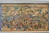 Augustin Hanicotte. La grande plage, 1925-1935.Gouache et aquarelle sur papier kraft marouflé sur toile. 270x473 cm.