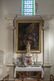 L'Église de Montclus. Chapelle de saint Joseph. Le tableau représente la mort de Joseph (La Bonne Mort).