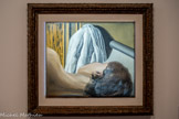 <center>René Magritte</center>Lessines (Belgique), 1898 - Schaerbeek (Belgique), 1967.
L'Épreuve du sommeil.
1926.
Huile sur toile.<br>
Dans toute l'oeuvre de Magritte on trouve un voile blanc.