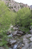 <center>Troisième jour : gorges de la Ricchiusa. </center> Les Gorges de la Richjusa constituent un canyon en tous points remarquables. Le torrent descend du Migliareddu (2290 mètres) et du névé de a Tanedda, avant de se jeter dans la Gravona.