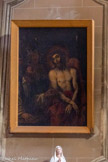 <center>Jour 4. Église paroissiale Sainte-Marie.</center>Ecce Homo. Christ sur la droite du tableau, au premier plan, torse nu, bras croisés, couronne d'épines sur la tête et auréole de lumière. Deux personnages à sa droite. Vecellio Tiziano, dit : Titien (d'après, peintre) ; Van Dyck Anton (d'après, peintre)