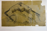 <center>La celle Saint Cloud, Maison de Week-end, 1934.</center>Vue en perspective à vol d'oiseau.